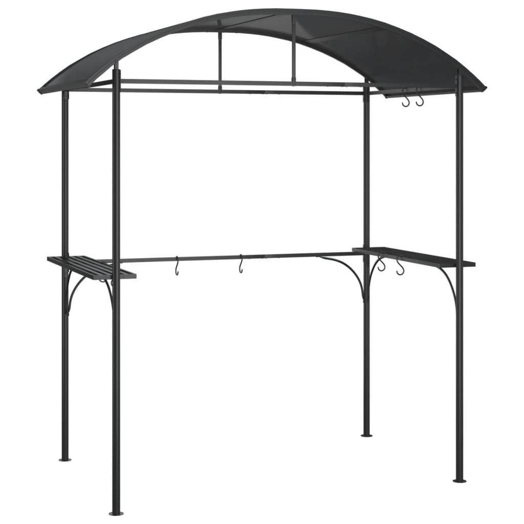 ComfortXL - Abri Barbecue Acier Toit Rigide PC avec 2 Étagères pour Grill et Plancha Anthracite 220x115 cm – ComfortXL Outdoor Living - Image 2