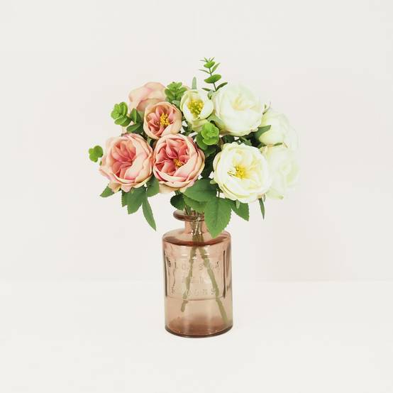 Ligne Deco - Bouquet artificiel de pivoines 32cm blanc lot de 2 - Image 5