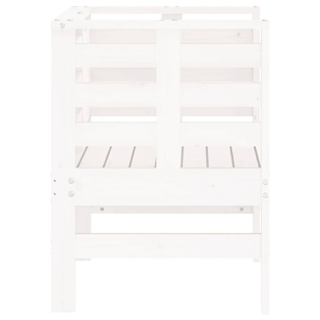 Fauteuils Bas de Jardin en Bois de Pin Massif Design à Lattes pour Patio Lot de 2 Blanc – ComfortXL Outdoor Living - Image 6