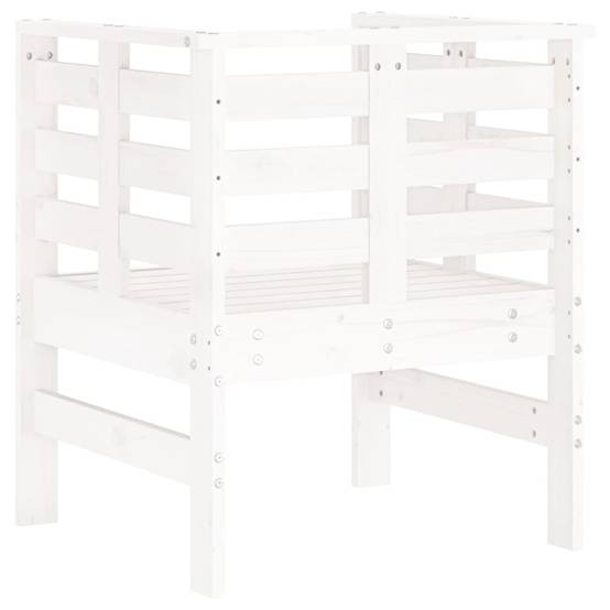 Fauteuils Bas de Jardin en Bois de Pin Massif Design à Lattes pour Patio Lot de 2 Blanc – ComfortXL Outdoor Living - Image 7