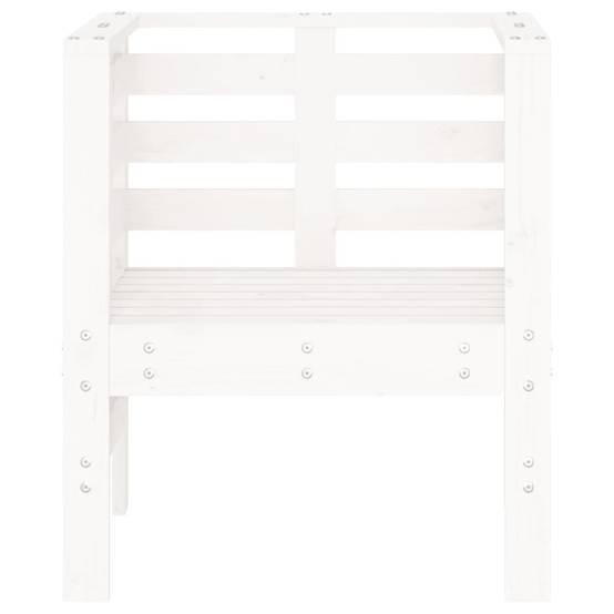 Fauteuils Bas de Jardin en Bois de Pin Massif Design à Lattes pour Patio Lot de 2 Blanc – ComfortXL Outdoor Living - Image 5