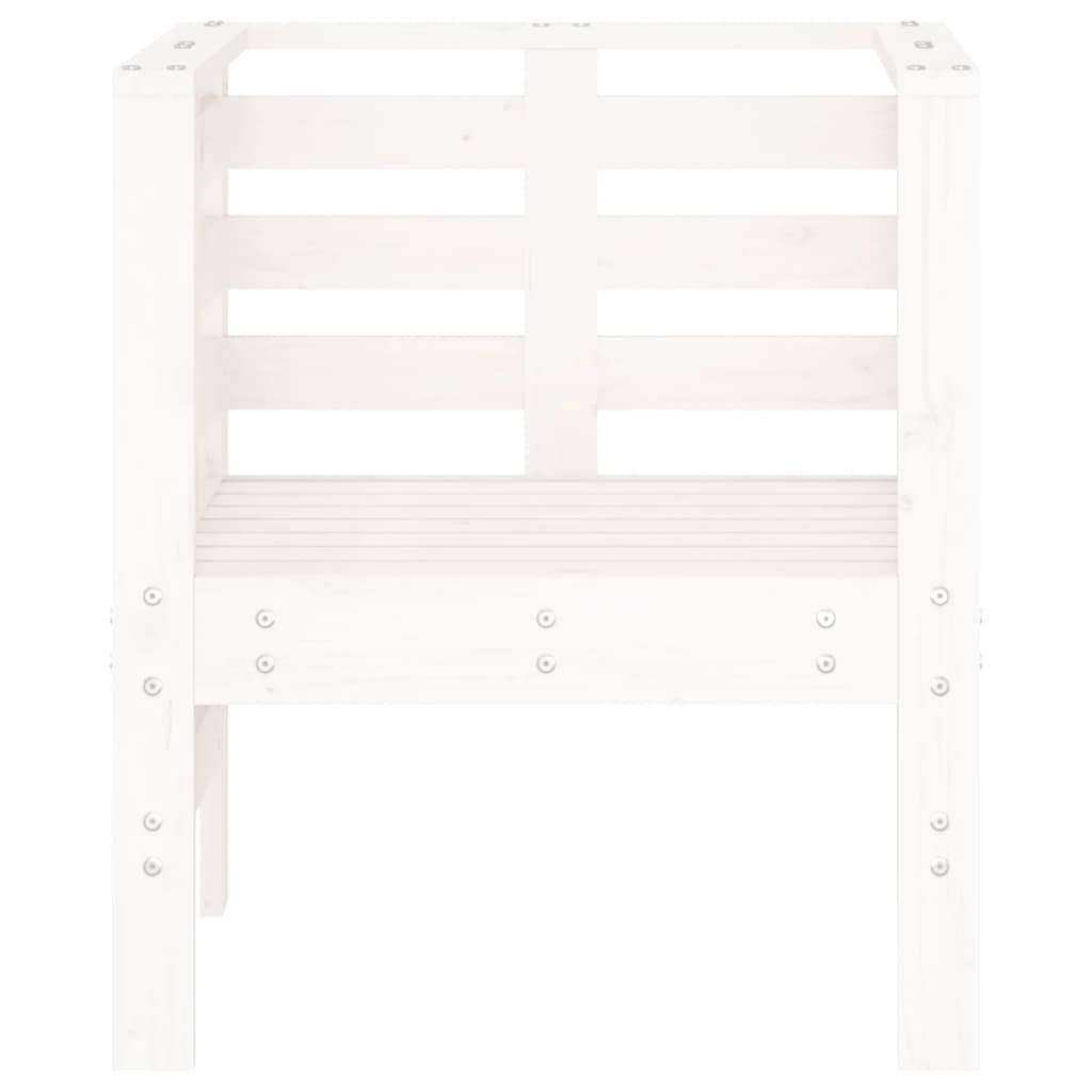 Fauteuils Bas de Jardin en Bois de Pin Massif Design à Lattes pour Patio Lot de 2 Blanc – ComfortXL Outdoor Living - Image 5