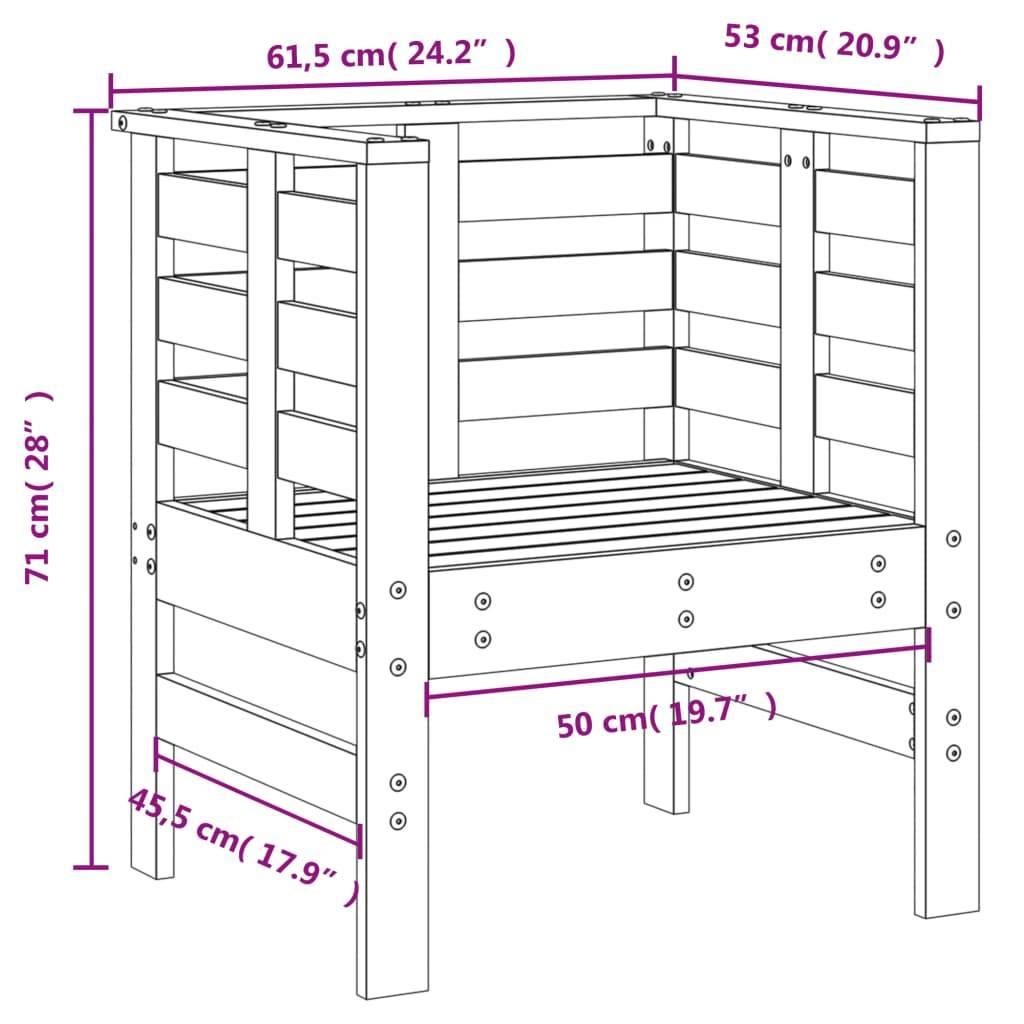 Fauteuils Bas de Jardin en Bois de Pin Massif Design à Lattes pour Patio Lot de 2 Blanc – ComfortXL Outdoor Living - Image 10
