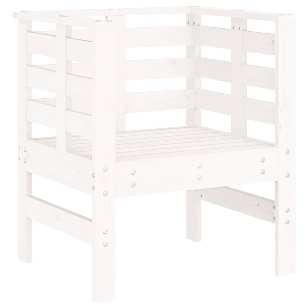 Fauteuils Bas de Jardin en Bois de Pin Massif Design à Lattes pour Patio Lot de 2 Blanc – ComfortXL Outdoor Living - Image 4