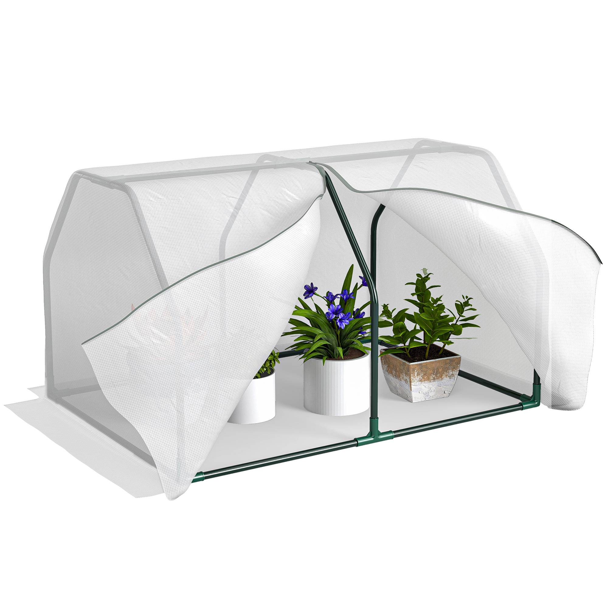 Sans Marque - Mini serre, résistante aux intempéries, facile à transporter, 99 cm x 71 cm x 60 cm, tunnel de culture, verte - Image 1