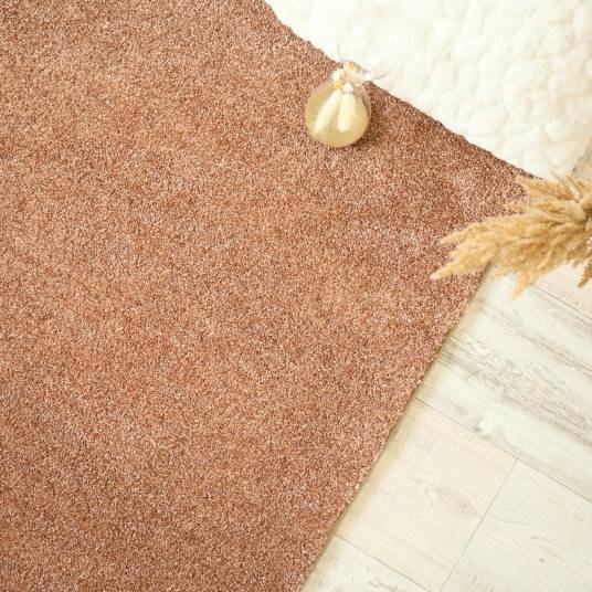 Decoweb - Tapis doux poils longs - Touch rose corail - Galon tabac - 160 x 230 cm - Decoweb - Image 3