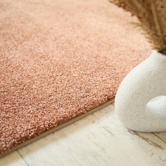 Decoweb - Tapis doux poils longs - Touch rose corail - Galon tabac - 160 x 230 cm - Decoweb - Image 4