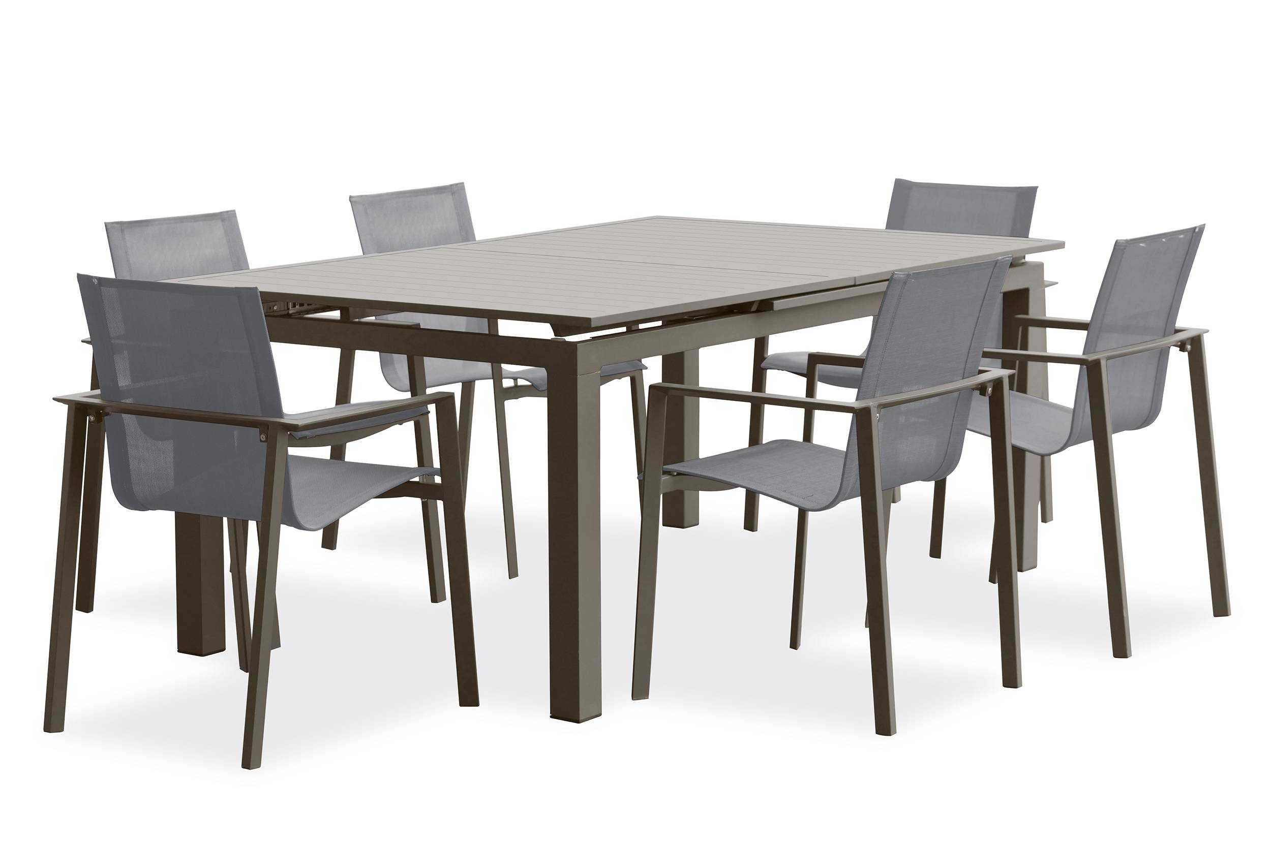 Dcb Garden - Ensemble repas ZAHARA 6 places en aluminium taupe - DCB GARDEN - Image 5
