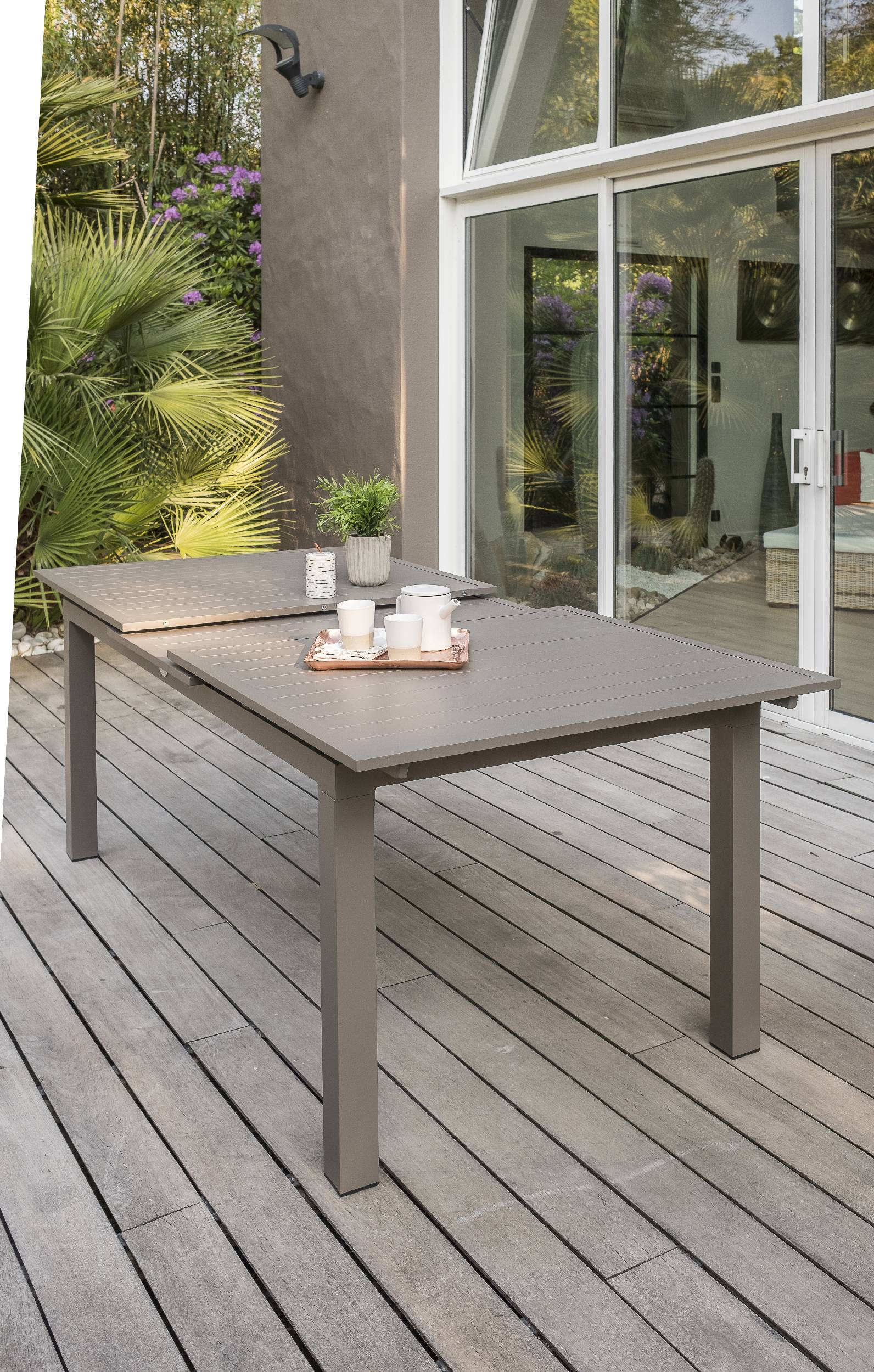 Dcb Garden - Ensemble repas ZAHARA 6 places en aluminium taupe - DCB GARDEN - Image 8