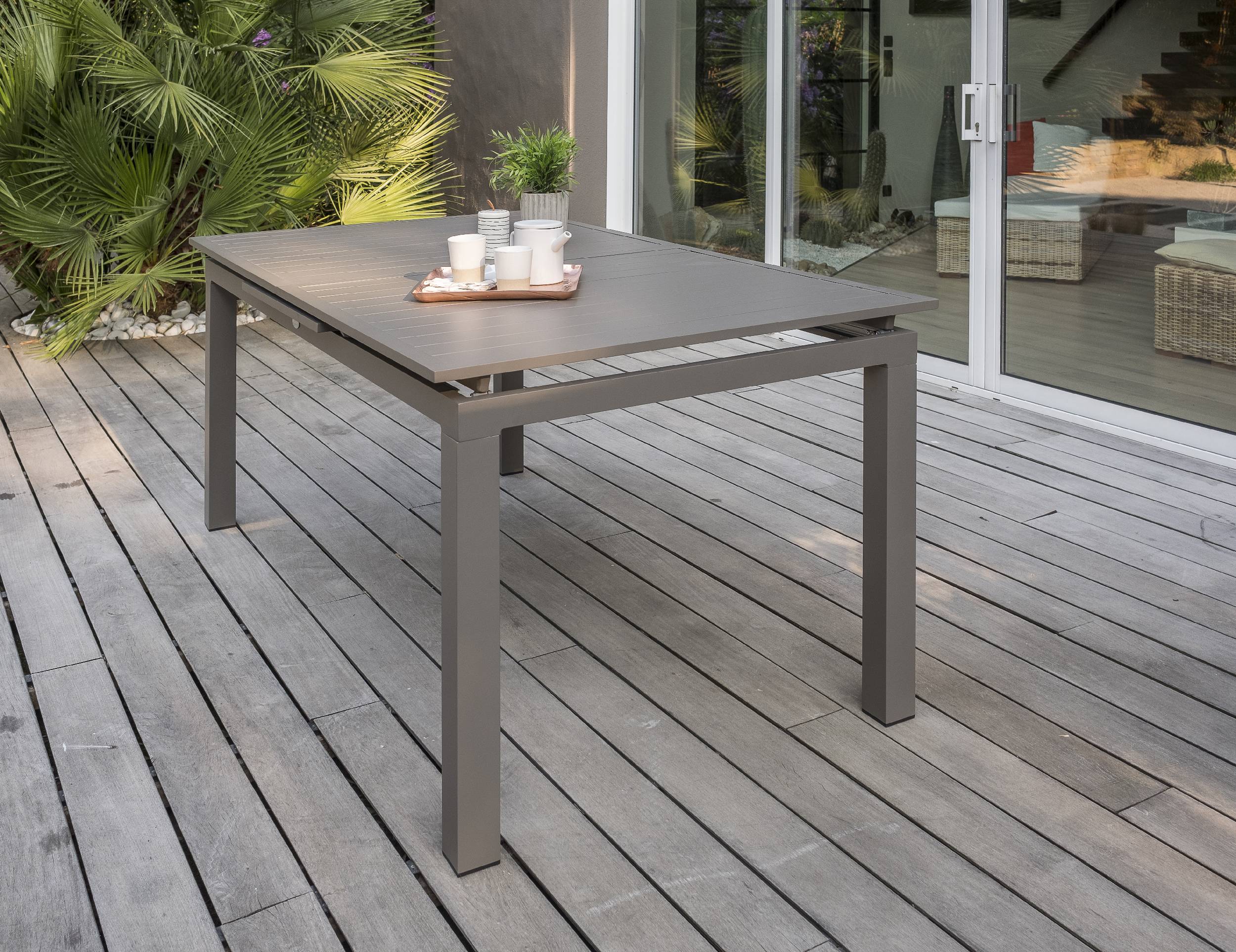 Dcb Garden - Ensemble repas ZAHARA 6 places en aluminium taupe - DCB GARDEN - Image 7