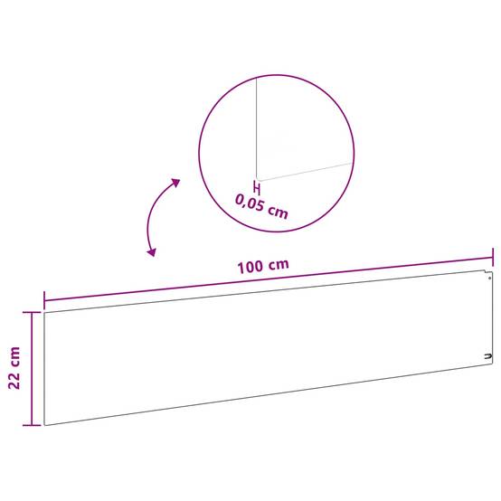 Bordure de pelouse acier aménagement jardin délimitation 10 pcs 100x22 cm Argenté - ComfortXL Outdoor Living - Image 9