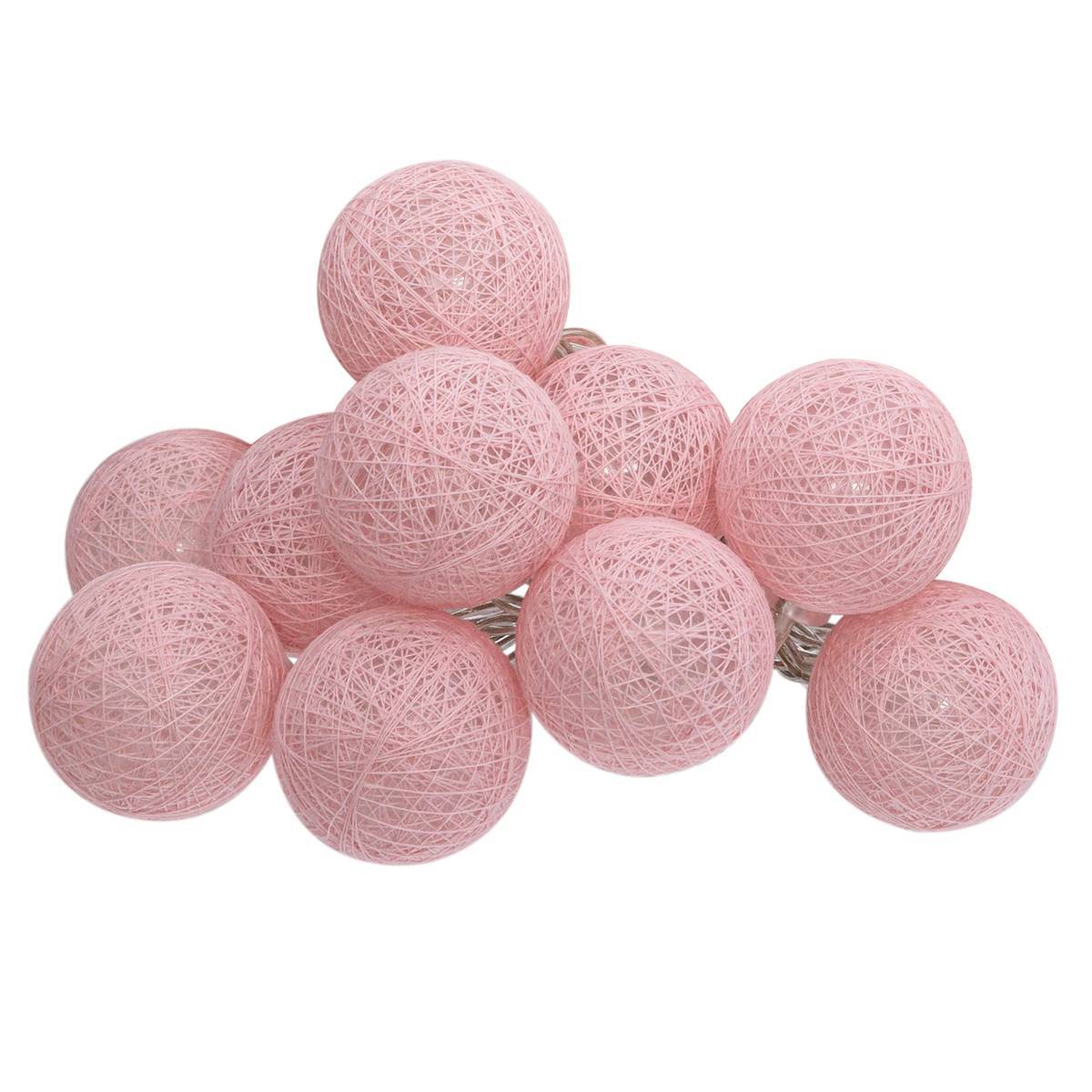 Atmosphera - Guirlande LED 10 boules pile rose clair L165cm - Atmosphera Créateur d'intérieur - Image 2