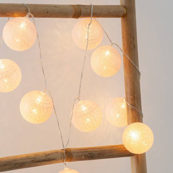 Atmosphera - Guirlande LED 10 boules pile rose clair L165cm - Atmosphera Créateur d'intérieur - Image 1