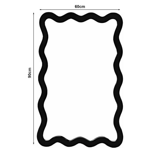 Miroir décoration moderne design mural 90 x 60 cm noir - Image 3