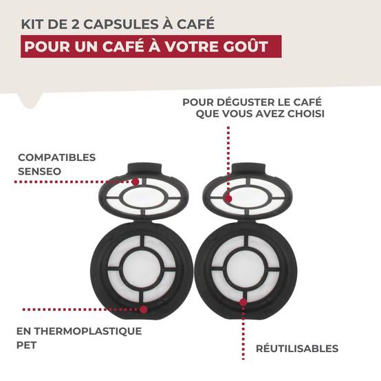 Ensemble de 4 capsules à café réemployables compatibles Senseo - Image 4