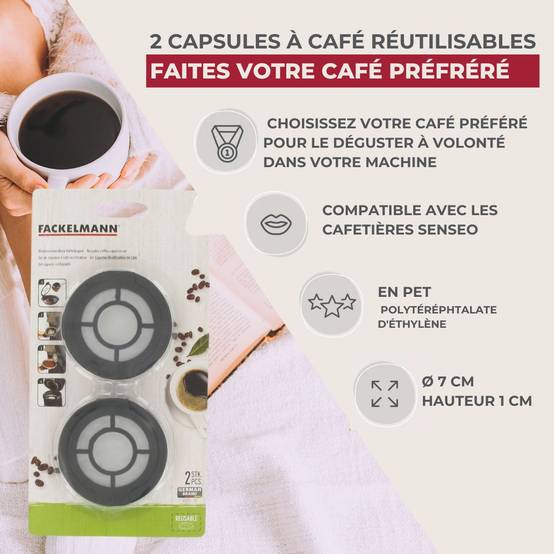 Ensemble de 4 capsules à café réemployables compatibles Senseo - Image 3