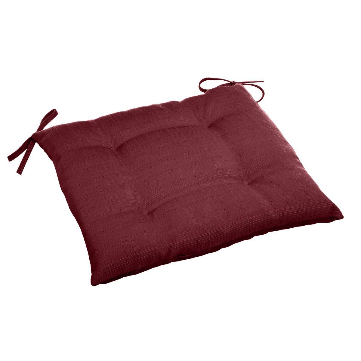 Hesperide - Galette de chaise carrée 4 points "Korai" bordeaux 40x40x4cm en polyester Hespéride - Image 1