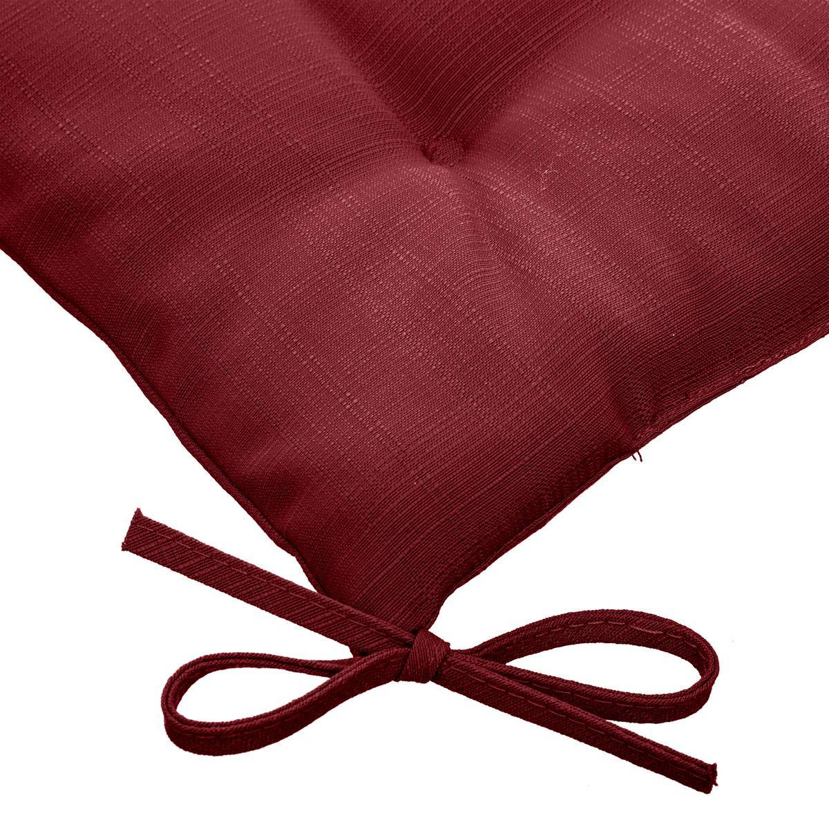 Hesperide - Galette de chaise carrée 4 points "Korai" bordeaux 40x40x4cm en polyester Hespéride - Image 3