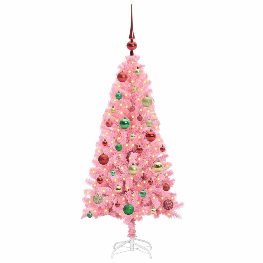 Vidaxl - Sapin de Noël Rose 120 cm PVC vidaXL 3396415 - Image 4