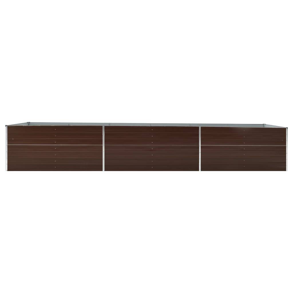 Jardinière lit surélevé plantes fleurs jardin acier galvanisé 480 x 80 x 77 cm marron - Image 2