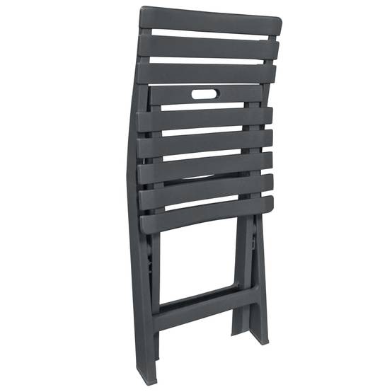 Ensemble de bistro pliable - Salon De Jardin 3 pcs Plastique Anthracite MI755 - Image 6