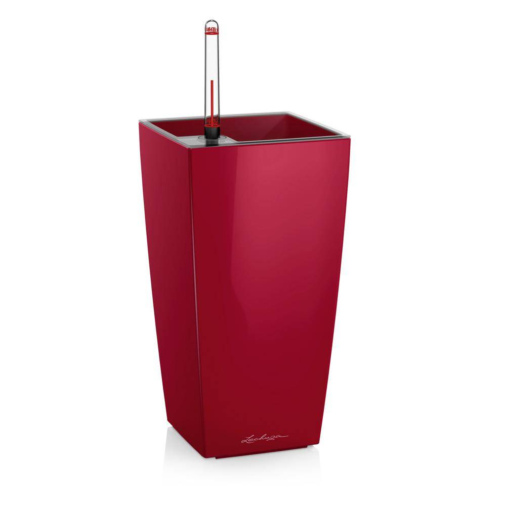 Lechuza - Pot de table Maxi-Cubi - kit complet, rouge scarlet brillant 26 cm Lechuza - Image 1