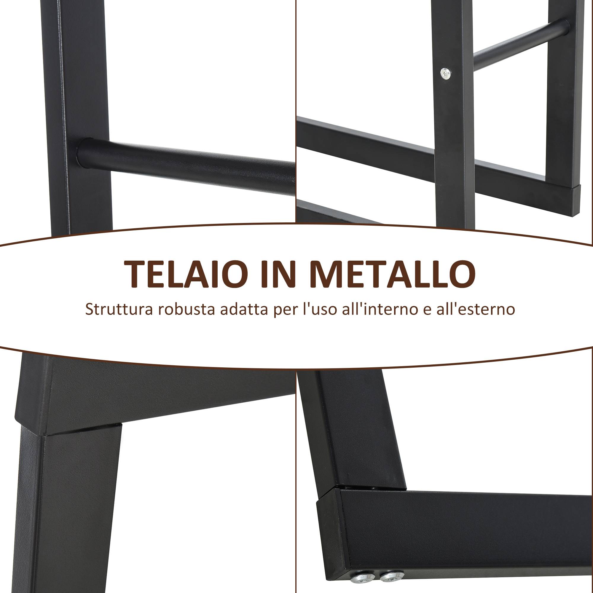 Support vertical à bûches en métal noir pour une utilisation intérieure et extérieure, capacité de charge maximale de 100 kg, 40 x 25 x 150 cm - Image 8