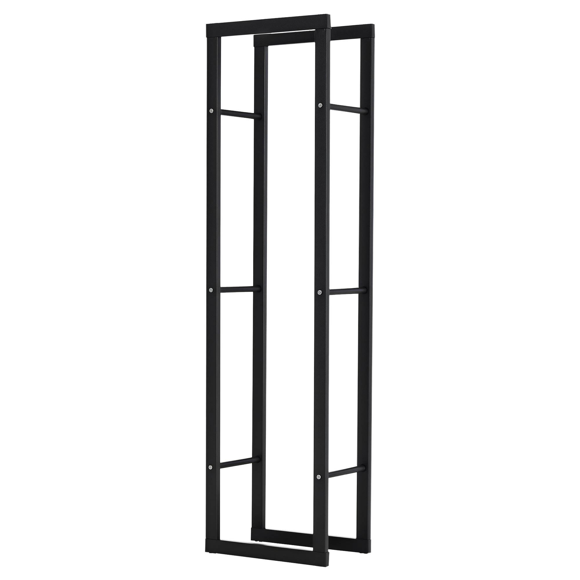 Support vertical à bûches en métal noir pour une utilisation intérieure et extérieure, capacité de charge maximale de 100 kg, 40 x 25 x 150 cm - Image 1