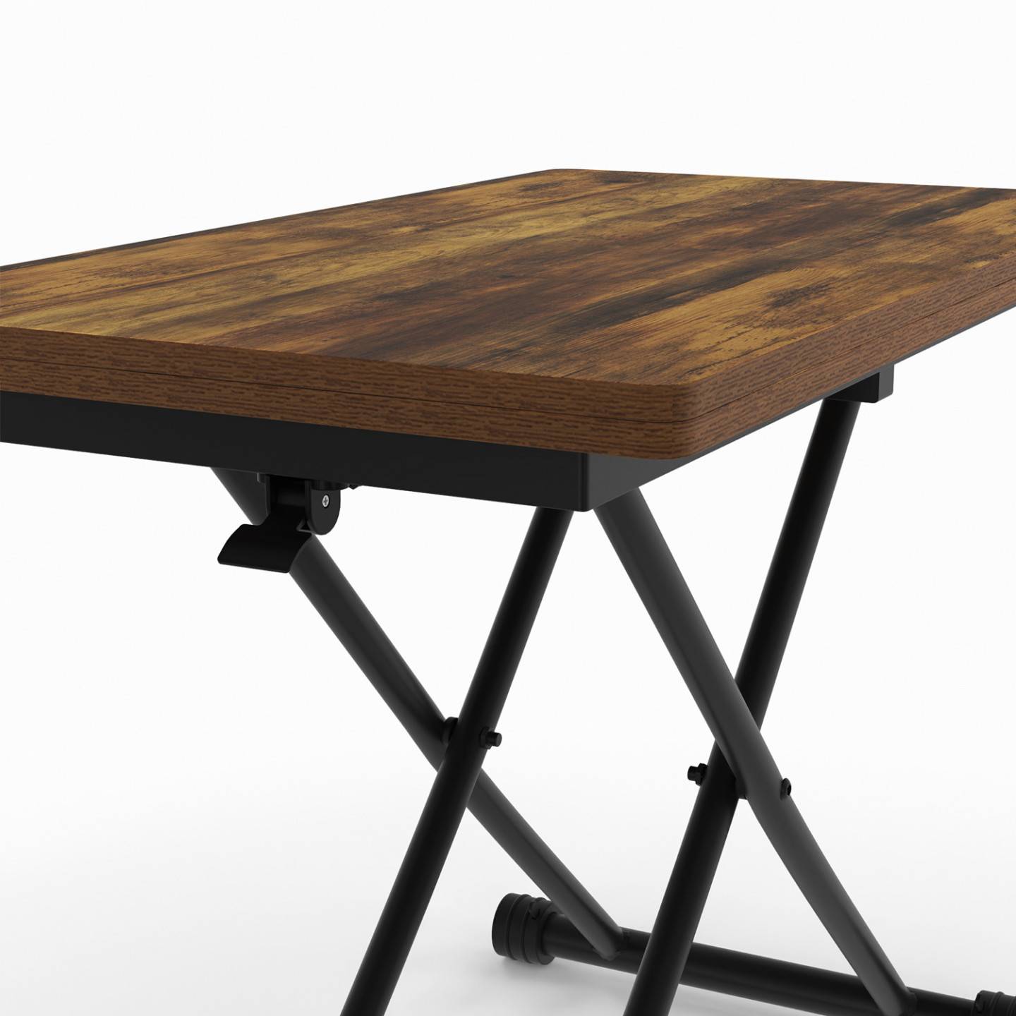 Lord - table basse - effet bois et noir - 110 cm - style industriel - Bois / Gris - Maison