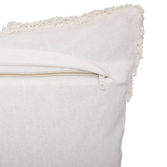 Housse de Coussin "Tufté" 40x40cm Ivoire & Lin - Image 2