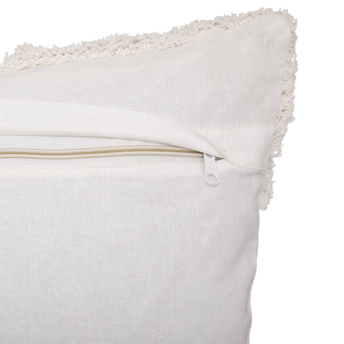 Housse de Coussin "Tufté" 40x40cm Ivoire & Lin - Image 2