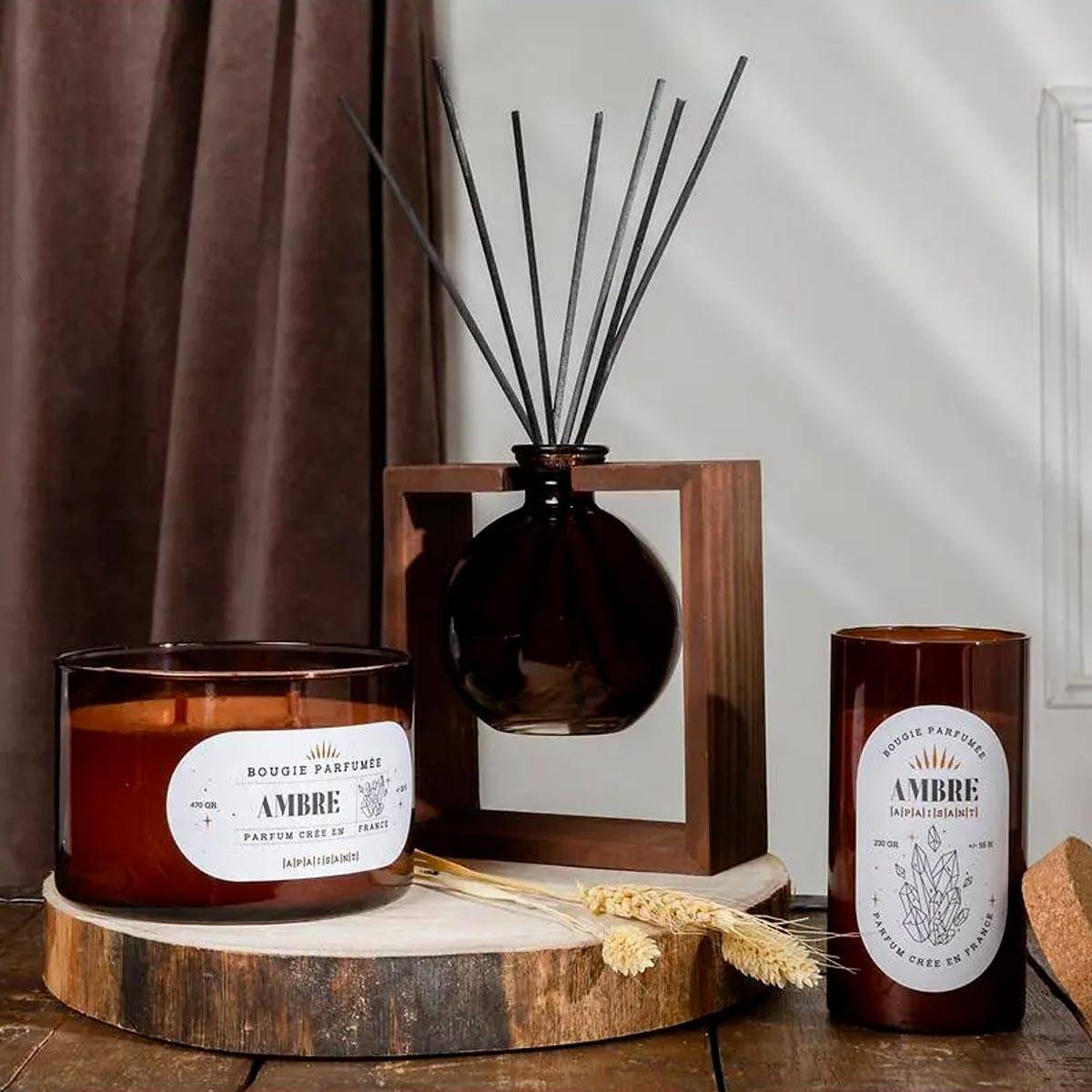 Diffuseur de parfum Ambre 250 ml avec 6 Bâtonnets - Image 4