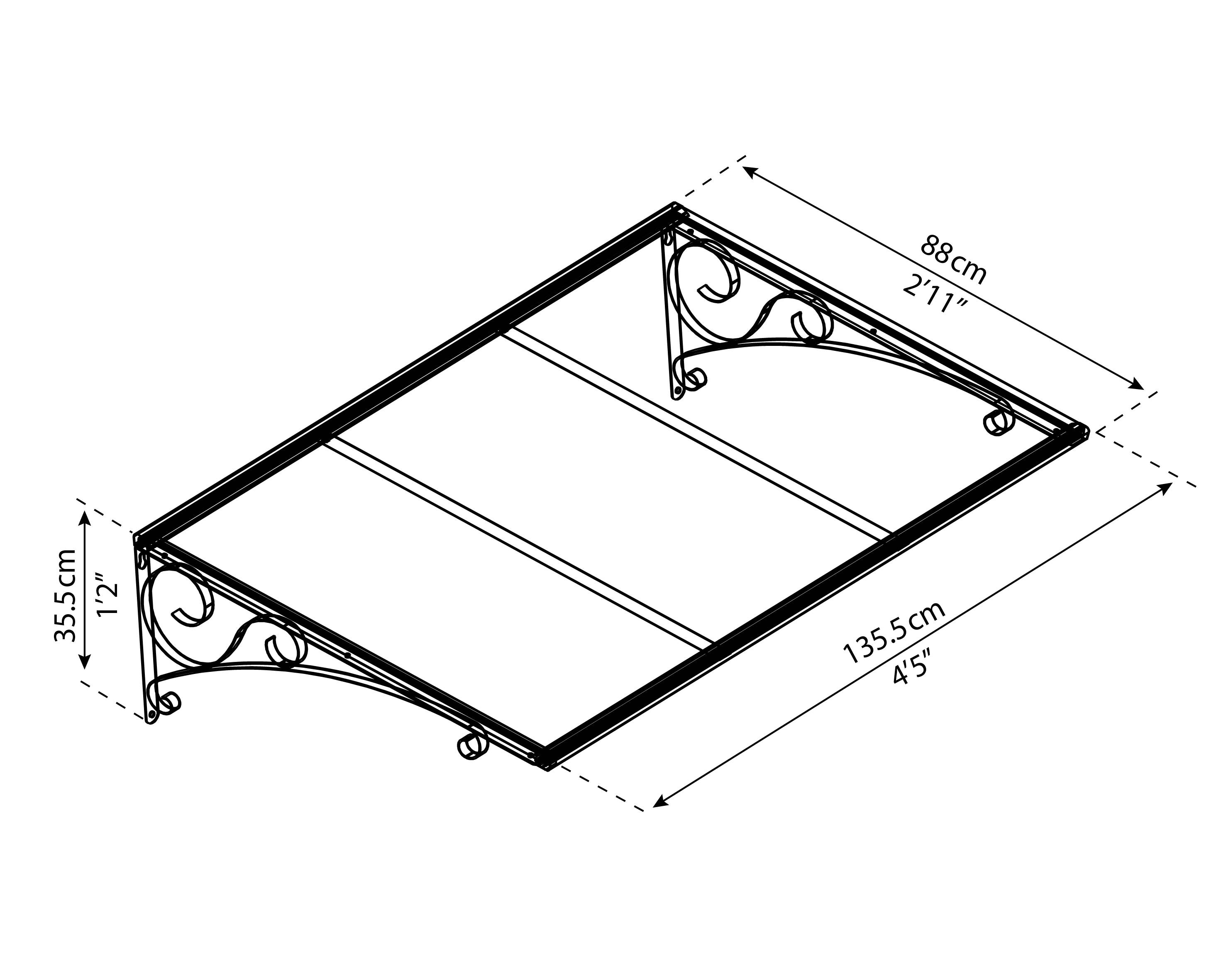 Canopia by Palram - Canopia Marquise de porte Venus 135.5 x 88 cm Gris 135.5 X 88 - Image 5