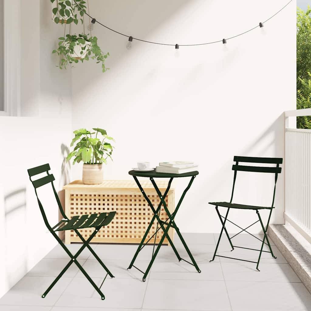 Prolenta Premium - Chaises de jardin métal vert 42 x 46 x 82 cm - Prolenta premium p357.4 - Image 2