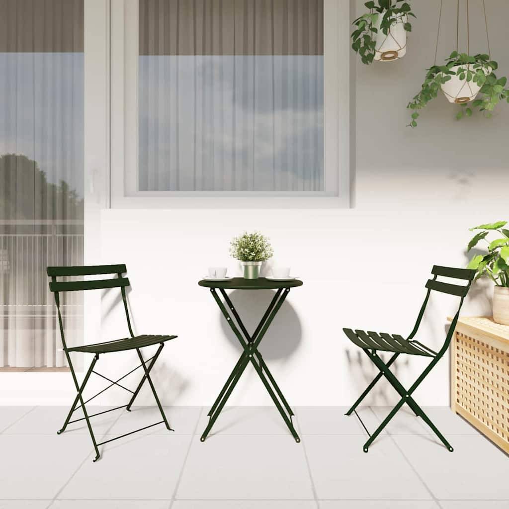 Prolenta Premium - Chaises de jardin métal vert 42 x 46 x 82 cm - Prolenta premium p357.4 - Image 3