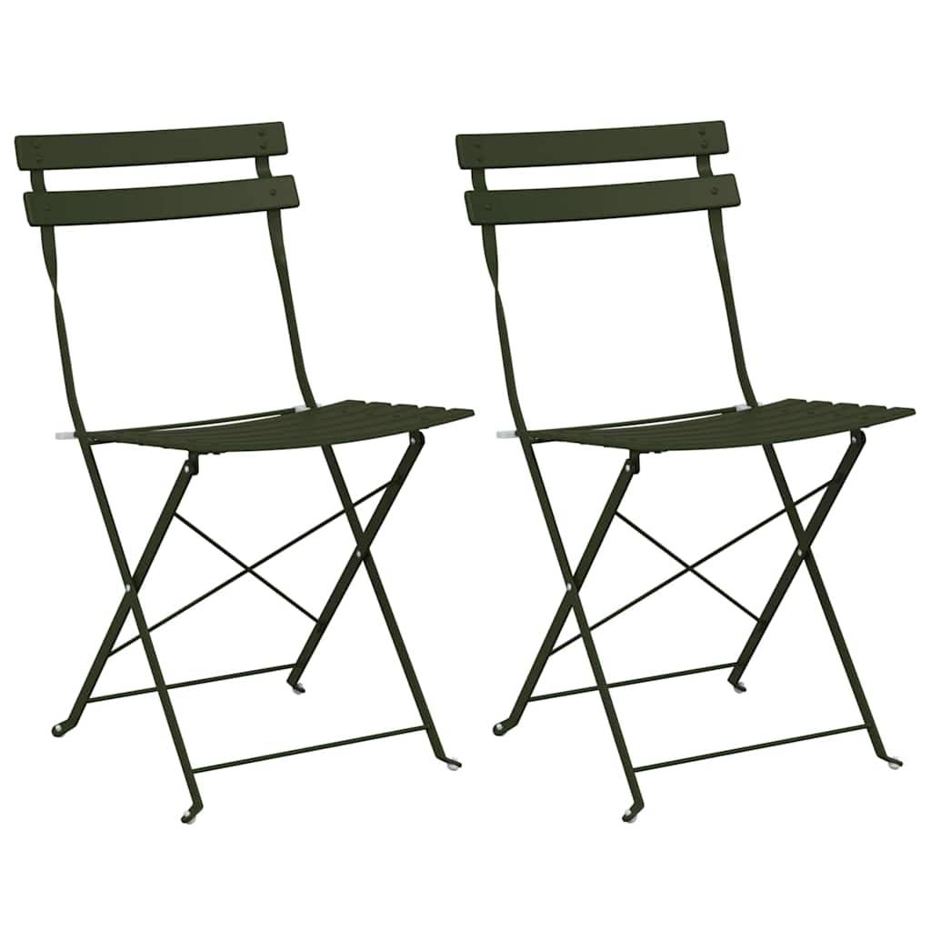 Prolenta Premium - Chaises de jardin métal vert  42 x 46 x 82 cm  - Prolenta premium p357.4 - Image 1