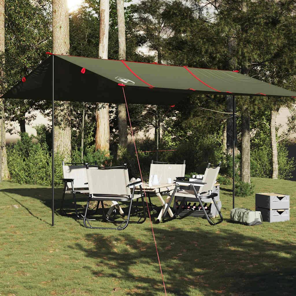Grande Bâche de Camping Imperméable Polyester Tapis de Sol pour Abri de Jardin Vert Olive 451x420 cm – ComfortXL Outdoor Living - Image 1