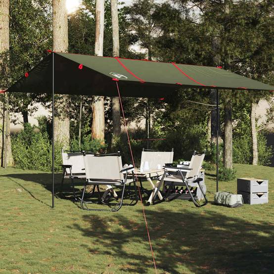 Grande Bâche de Camping Imperméable Polyester Tapis de Sol pour Abri de Jardin Vert Olive 451x420 cm – ComfortXL Outdoor Living - Image 3