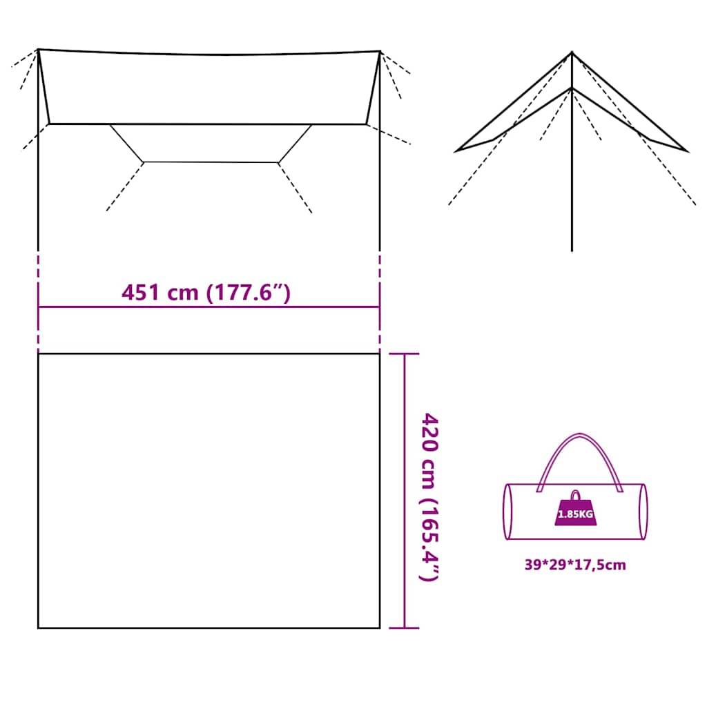 Grande Bâche de Camping Imperméable Polyester Tapis de Sol pour Abri de Jardin Vert Olive 451x420 cm – ComfortXL Outdoor Living - Image 6