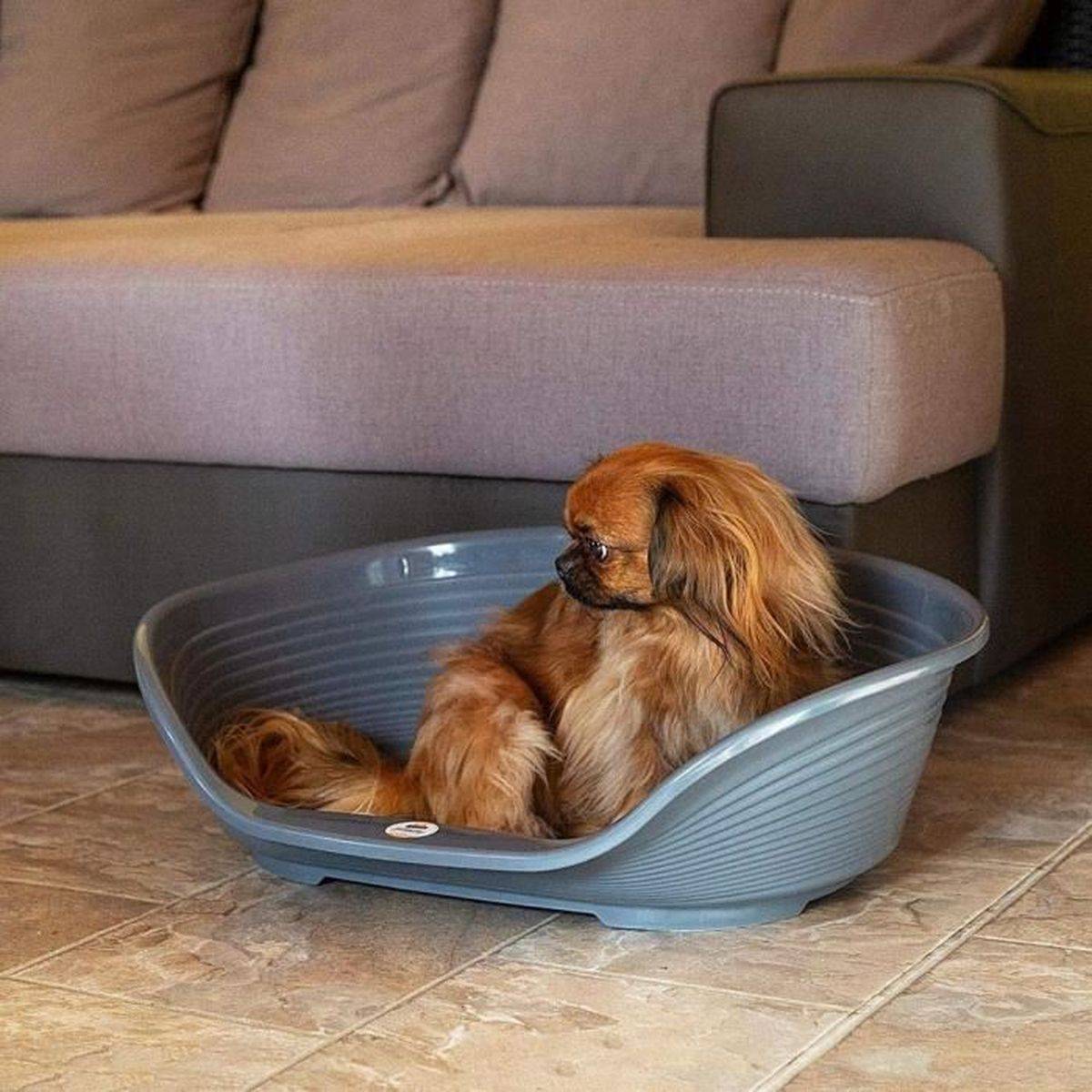 Ferplast - Panier pour animaux Siesta Deluxe 4 avec repose-tête, fond antidérapant, aération - gris foncé - Ferplast - Image 3