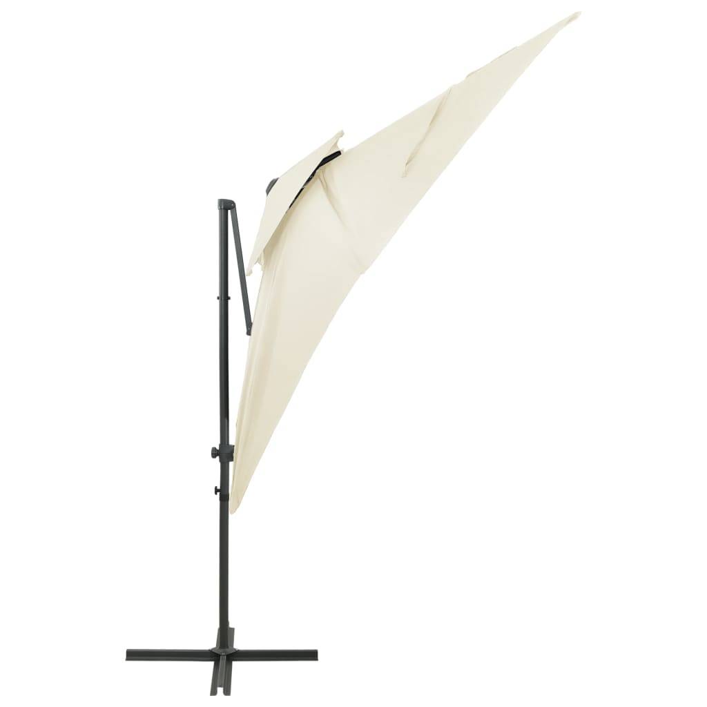 Helloshop26 - Parasol déporté à double toit 250 x 250 cm sable - Image 3