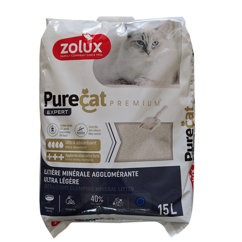 Zolux - Litière agglomérante minérale 15 Litres soit 9.8 kg  pour chat - Image 1