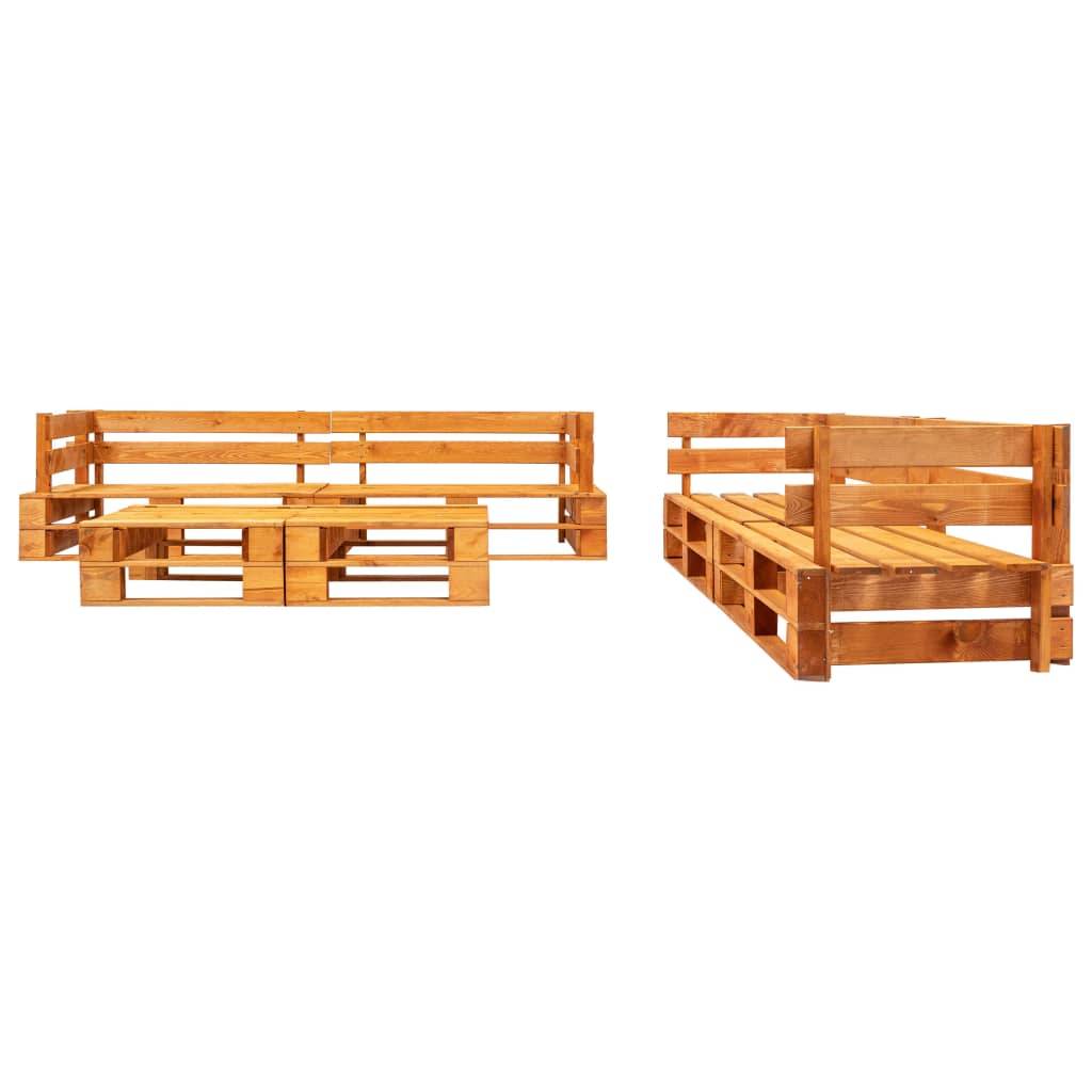 ComfortXL - Salon de Jardin Palette d'Angle en Bois de Pin 6 Pièces Marron Miel – ComfortXL Outdoor Living - Image 2