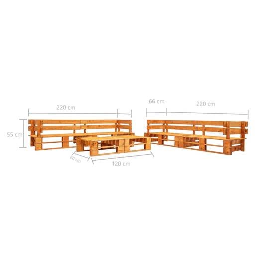 ComfortXL - Salon de Jardin Palette d'Angle en Bois de Pin 6 Pièces Marron Miel – ComfortXL Outdoor Living - Image 3