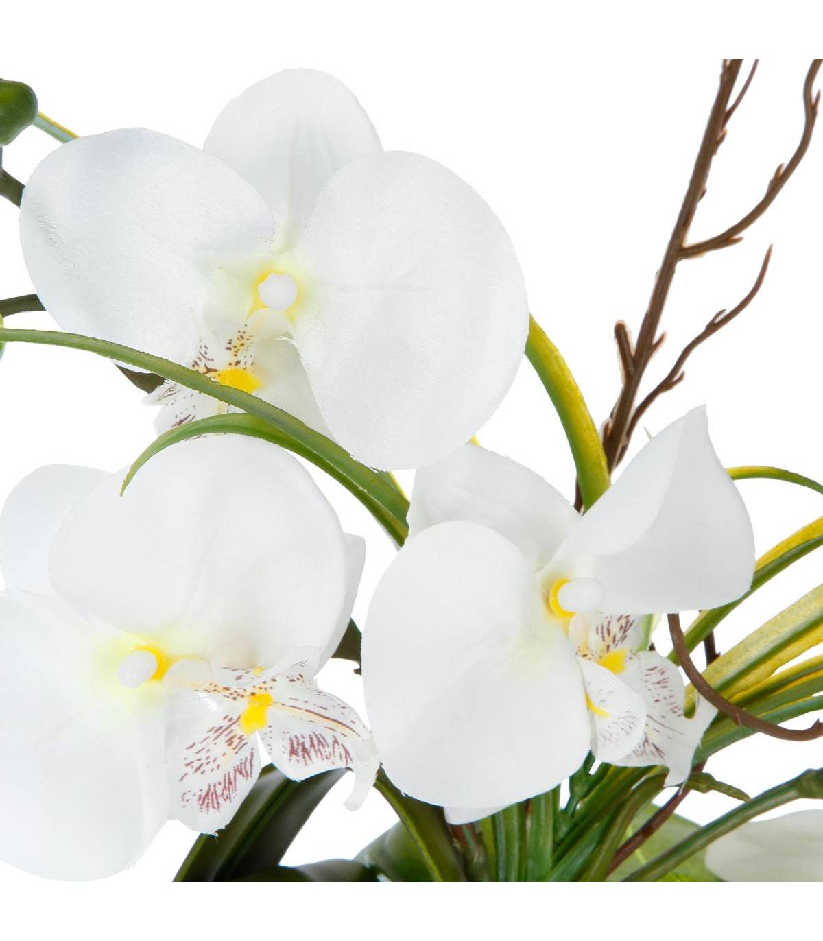 Composition florale artificielle d'orchidées avec vase céramique H 44 cm - Image 2