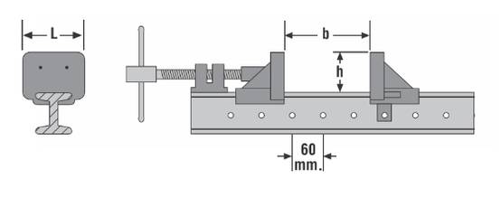 Serre joint dormant URKO - Profil en 'I' - 80x42mm - Serrage 2000mm - 871 - Image 4