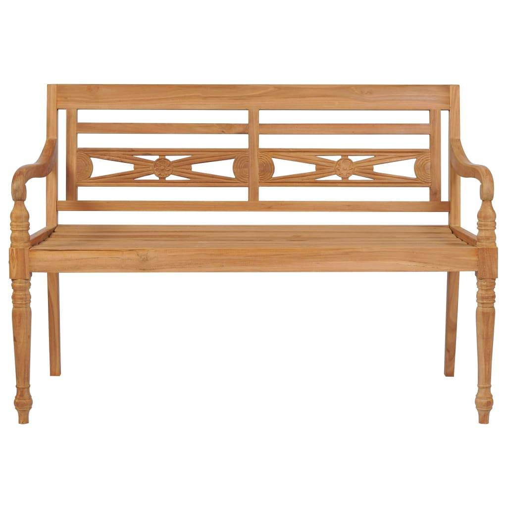Helloshop26 - Banc de jardin meuble de patio d'extérieur terrasse avec coussin bleu royal 120 cm bois de teck massif - Image 3