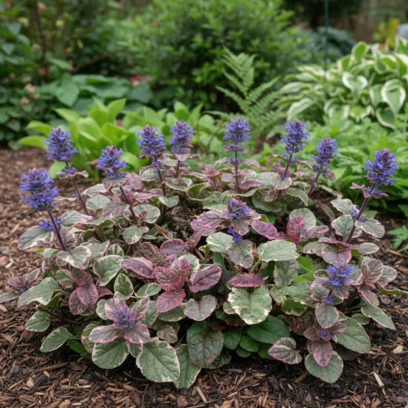 Bugle rampante Burgundy Glow, Ajuga à fleurs Bleue/Violette - feuillage Persistant - Godet - 5/20 cm - Image 1