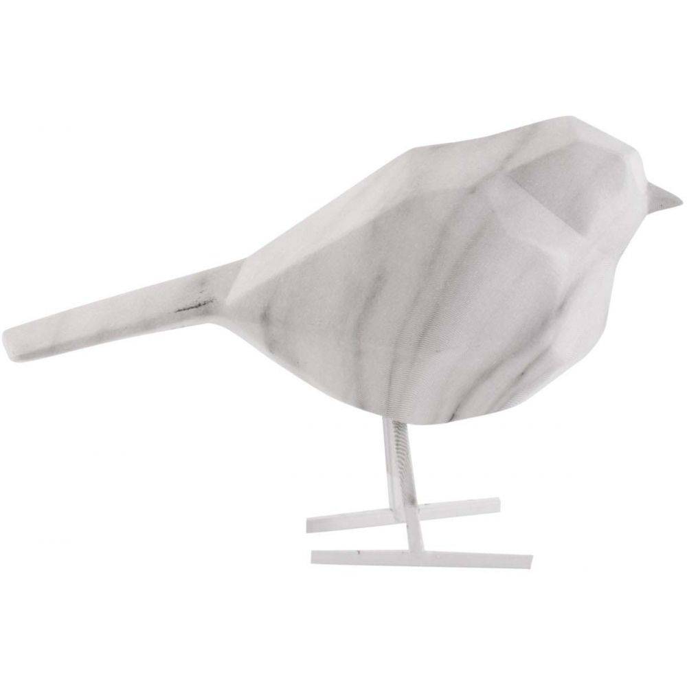 Pt Living - Oiseau en résine blanc effet marbre Origami Petit modèle - Image 3