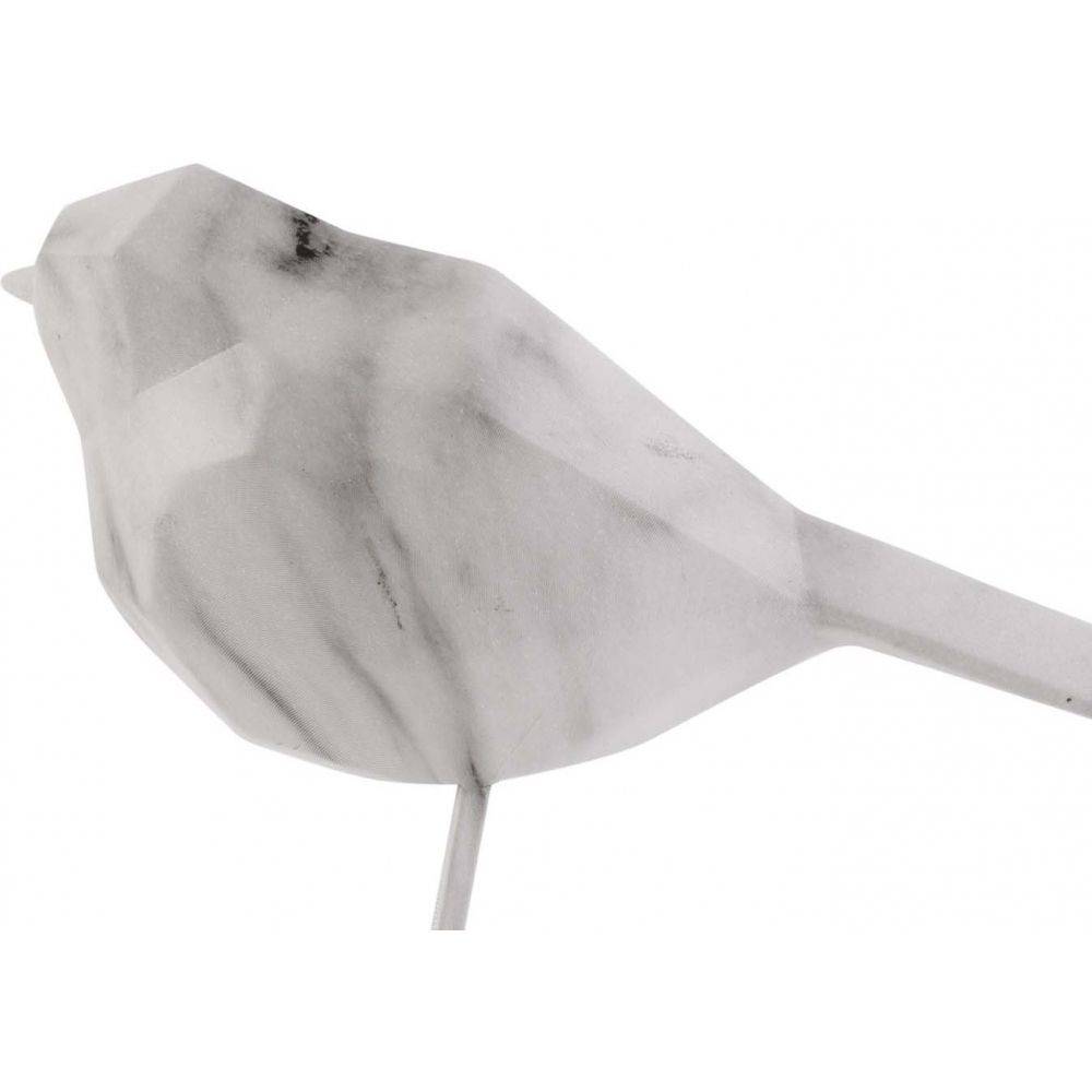 Pt Living - Oiseau en résine blanc effet marbre Origami Petit modèle - Image 4